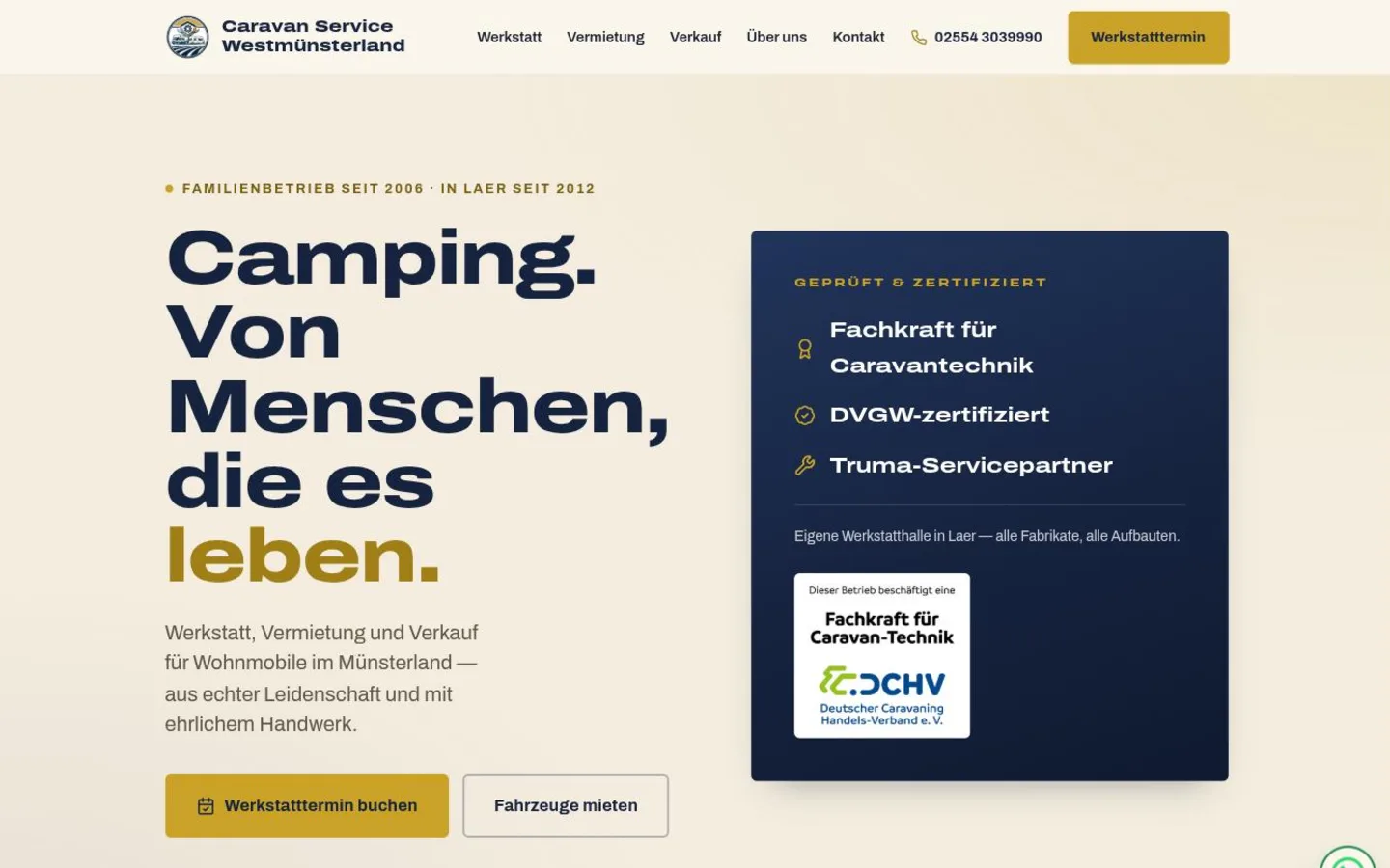 Screenshot von caravanservice-laer.de